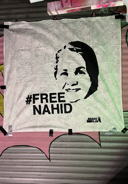 Banner für #FreeNahid Kundgebung