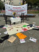 Kunstaktion zum Thema Atom-Verhandlungen
